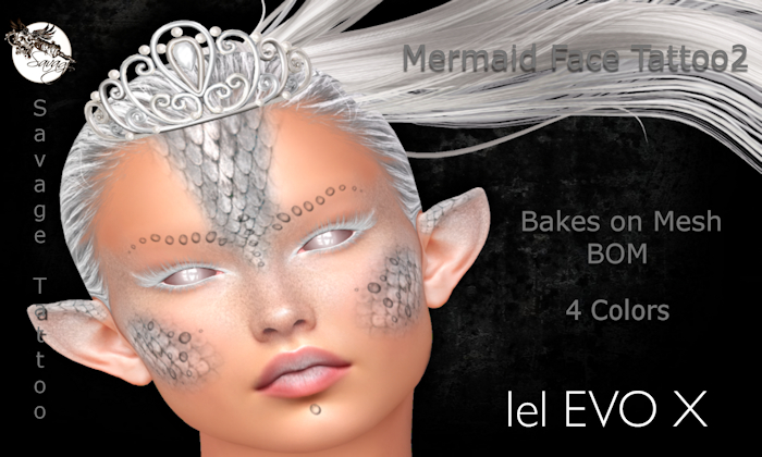 Savage - Mermaid Face Tattoo2 - Add.