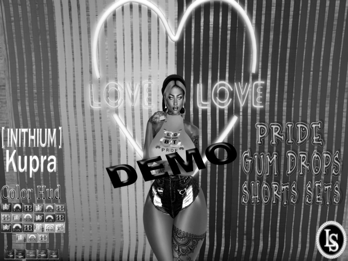 .~LS~DEMO PRIDE GUM DROP SHORTS SET/HUD {ADD TO UNPACK}