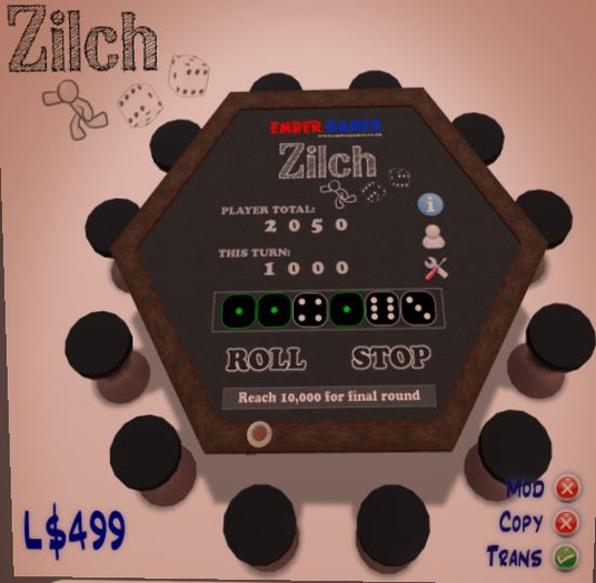 Zilch Table
