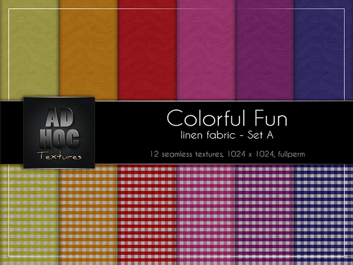 AD HOC - Fabric Linen COLORFUL FUN - Set A