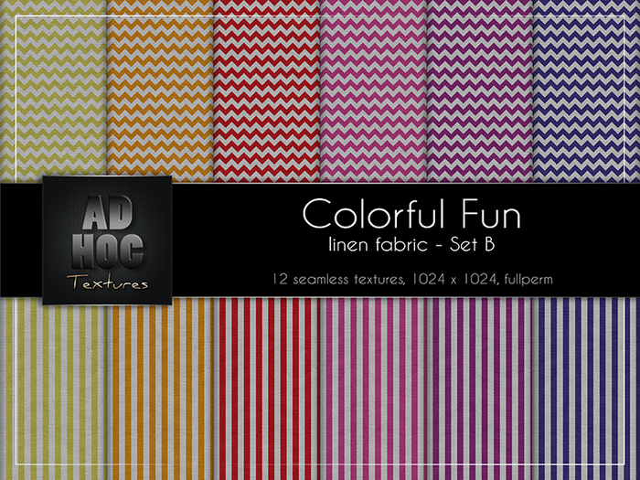 AD HOC - Fabric Linen COLORFUL FUN - Set B
