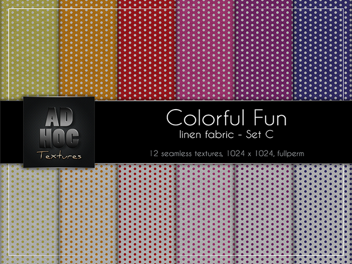 AD HOC - Fabric Linen COLORFUL FUN - Set C