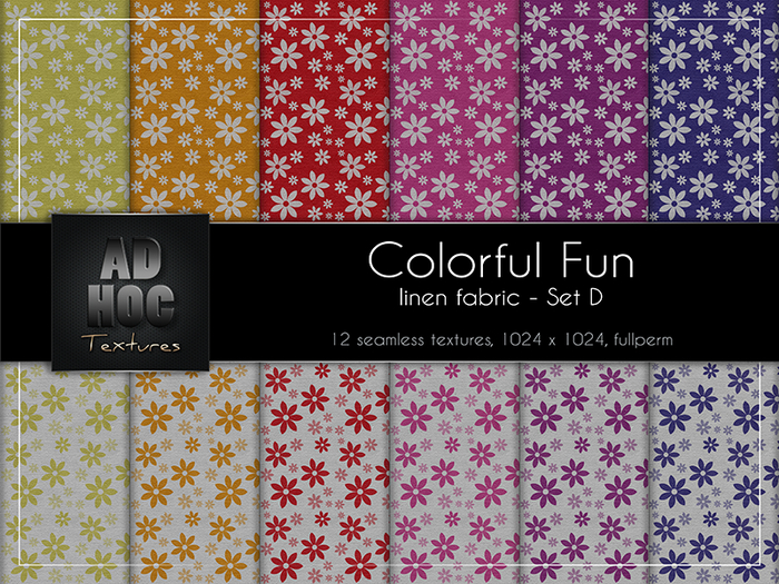 AD HOC - Fabric Linen COLORFUL FUN - Set D