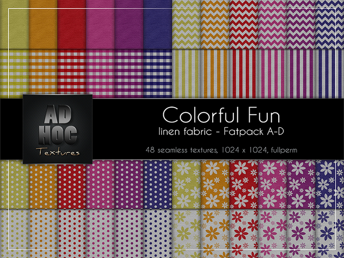 AD HOC - Fabric Linen COLORFUL FUN - Fatpack A-D