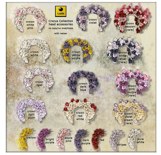 *LODE* Head Accessory - Crocus Crown [violet cream] RARE