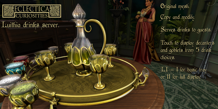 Eclectica Curiosities-Luithia Golden Drinks Server