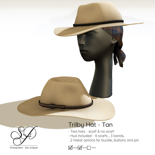 Snowpaws - Trilby Hat - Tan