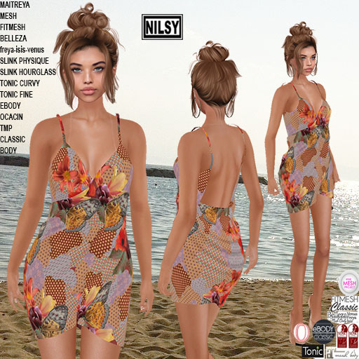 WRAP UP BEACH DRESS,CLASSIC&MESH BODY