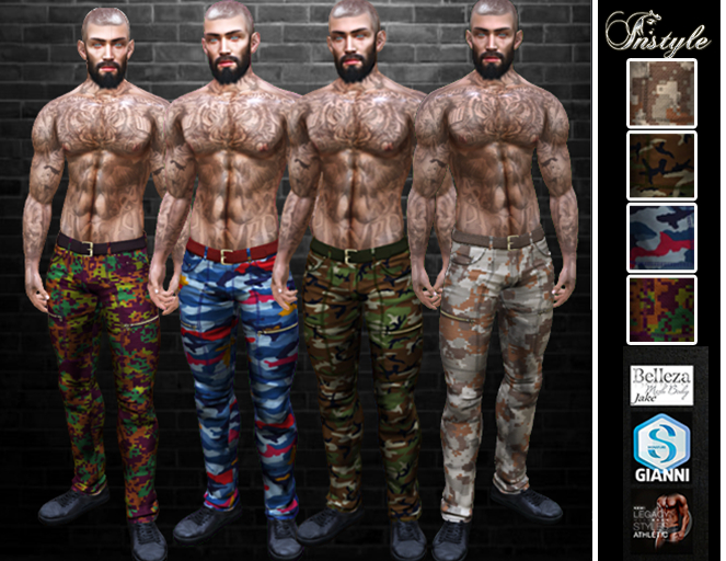 Sale 50%-InStyle-Camouflage pants HUD color(Athletic&Legacy,Gianni,Jake)