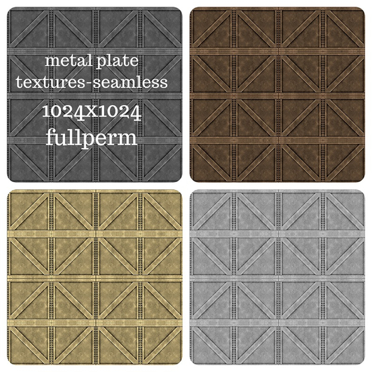 Second Life Marketplace - +metal plate textures-seamless+