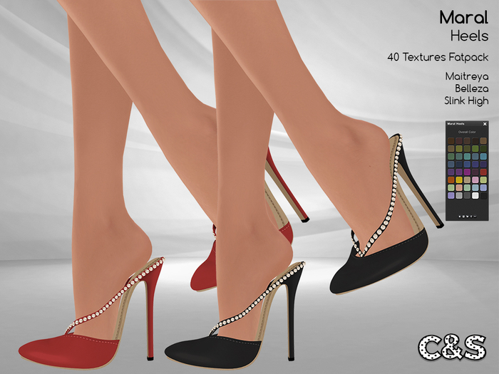 C&S Maral Heels for Maitreya Lara, Slink, Belleza. 40 Text.
