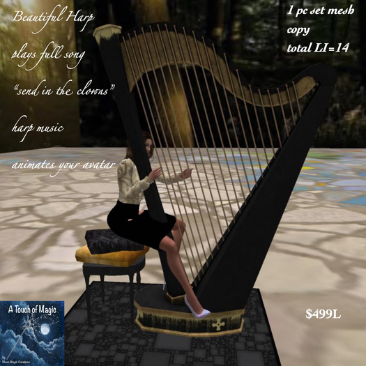 Beautiful Harp~Play~Animate Listen~ Send in the Clowns~Box