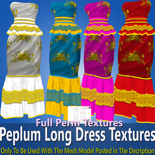 Peplum Long Dress Floral n colour