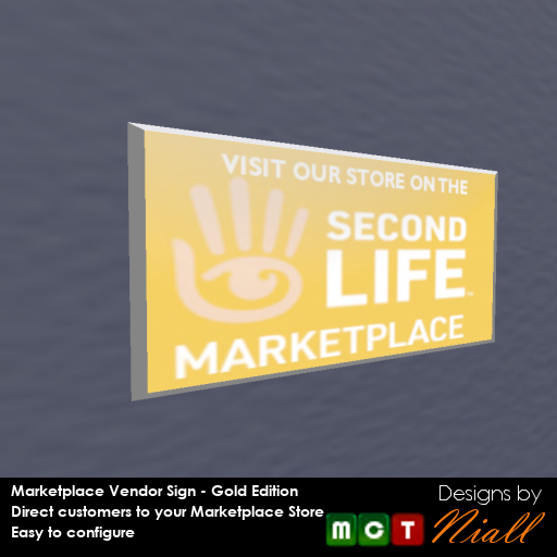 Marketplace Merchant Sign - Gold