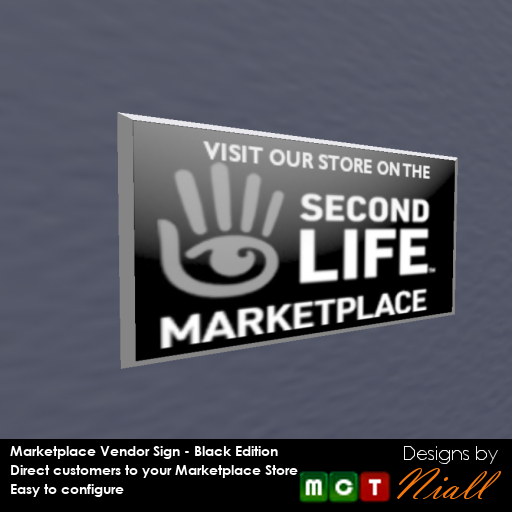 Marketplace Merchant Sign - Black