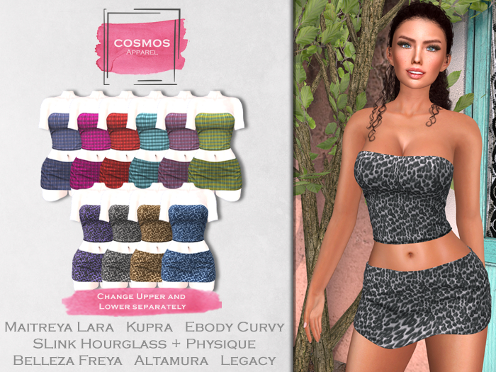 [COSMOS] Susann Tube Set Plaid + Animal  / 6+4 Colors Demo
