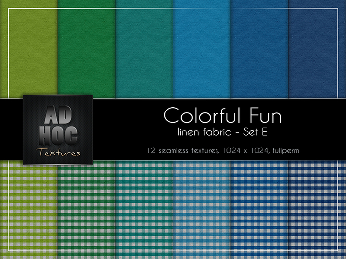 AD HOC - Fabric Linen COLORFUL FUN - Set E
