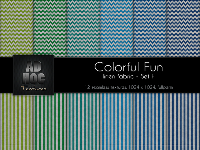 AD HOC - Fabric Linen COLORFUL FUN - Set F