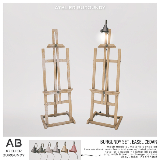 Atelier Burgundy . Burgundy Set Easel Cedar *ADD*