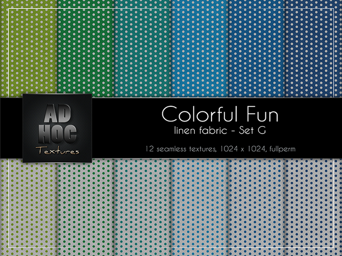 AD HOC - Fabric Linen COLORFUL FUN - Set G