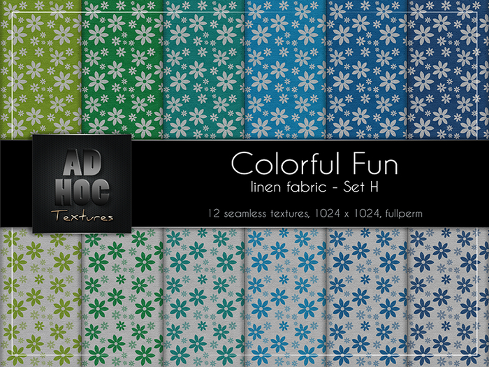 AD HOC - Fabric Linen COLORFUL FUN - Set H