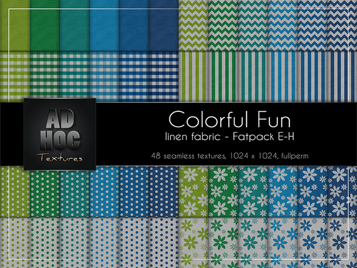 AD HOC - Fabric Linen COLORFUL FUN - Fatpack E-H