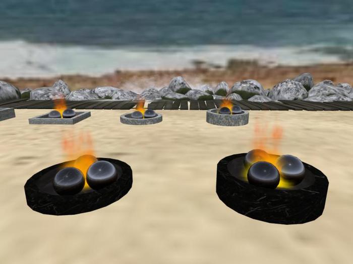 Fireplace: Black Marble Circular Fire