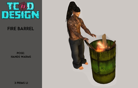 Second Life Marketplace - Fire Barrel (pose) ~ Mesh