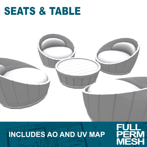 Barrel Seats & Table [MESH]