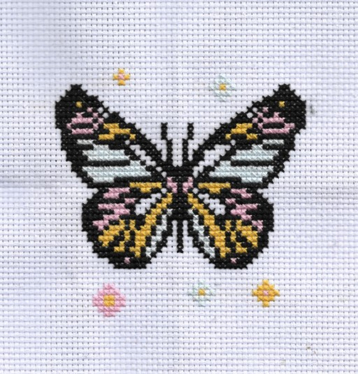 Pastel Butterfly Needlework Texture