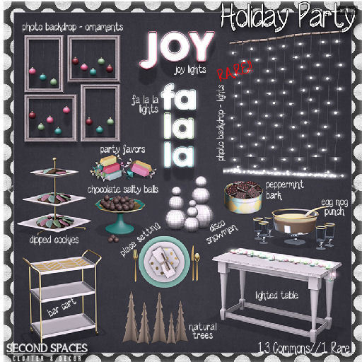 Second Spaces - Holiday Party - photo backdrop - lights RARE