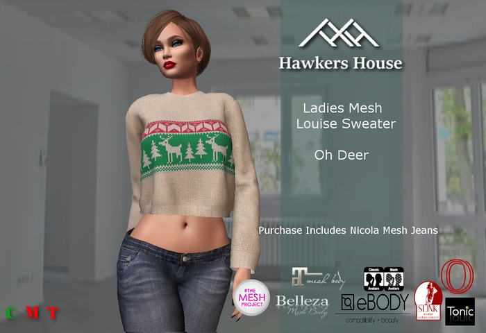 *HH* Ladies Mesh Louise Sweater Oh Dear