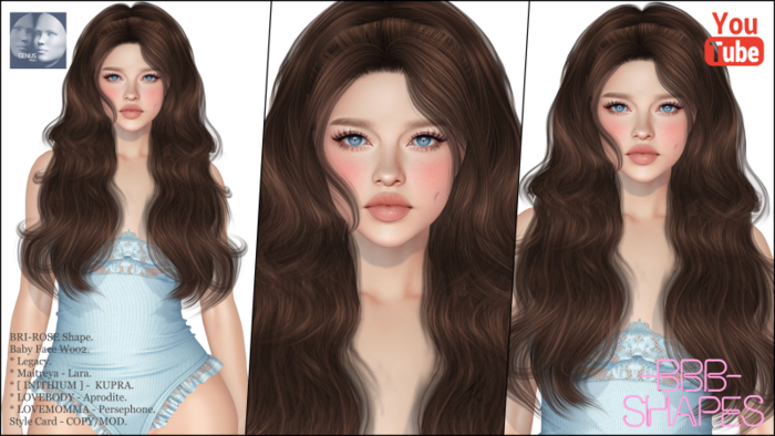 ~BBB~ BRI-ROSE Shape - GENUS - Baby Face W002
