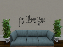 Vinyl Wall Lettering - PS I love you Wall Decal - Wall Art