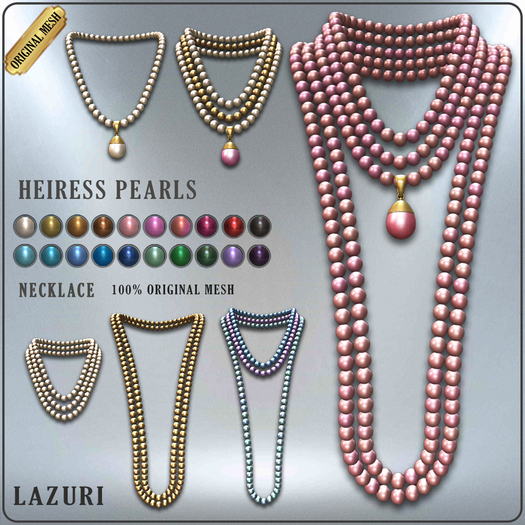Lazuri Heiress Pearls Necklace - 100% Original Mesh