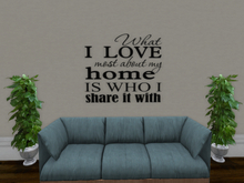 Vinyl Wall Lettering - What I Love Wall Decal - Wall Art