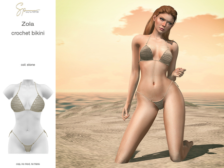 Second Life Marketplace - S&P Zola bikini stone (wear to unpack)