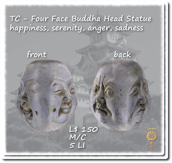 Four Face Buddha Head Statue