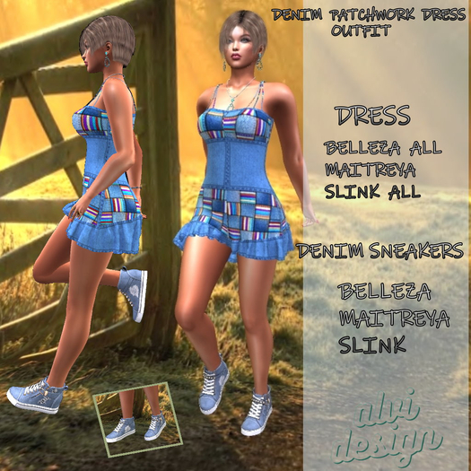 DENIM PATCHWORK OUTFIT[add me]