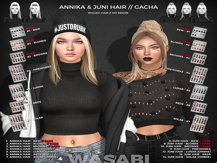 Wasabi // Annika Mesh Hair - #6 Reds