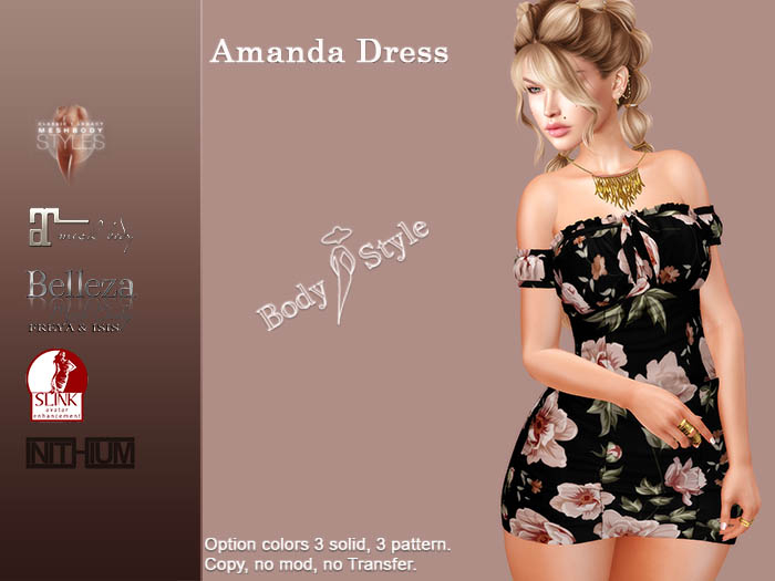 [BS] Body & Style Amanda Dress BLACK & WHITE