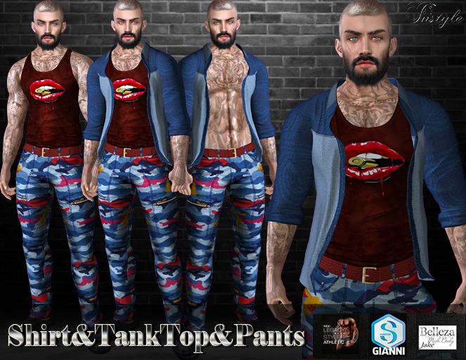 Sale 50%--InStyle-Shirt&TankTop&Pants-Camouflagev2(Jake,Gianni,Athletic,Legacy)