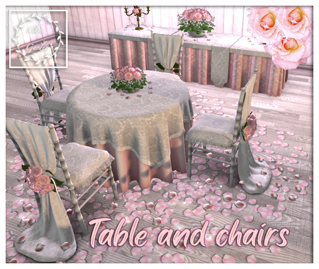 C*Wedding table and chair Baby Pink