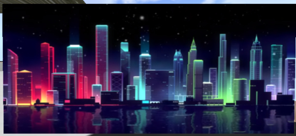 Cartoon Building night background image