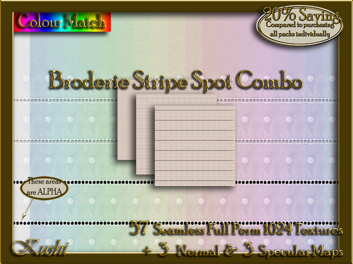 Broderie Stripe Spot Combo Seamless Texture Set