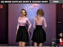 [S] Reese Ruffled Skirt & Tucked Shirt Pink