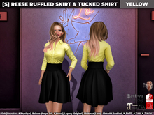 [S] Reese Ruffled Skirt & Tucked Shirt Yellow