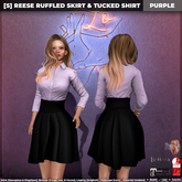 [S] Reese Ruffled Skirt & Tucked Shirt Purple