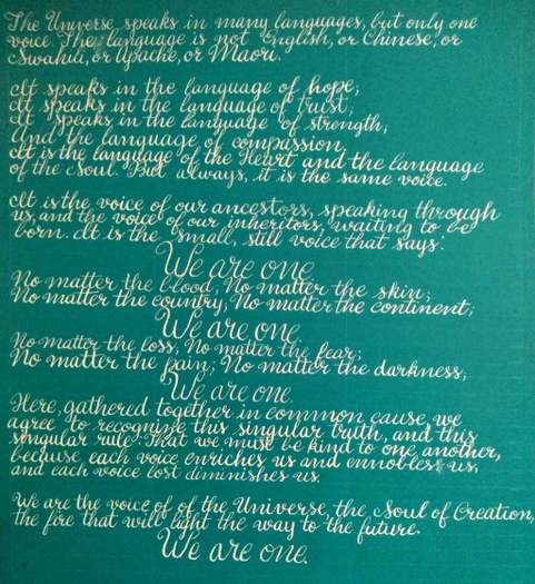 We Are One Calligraphy Texture