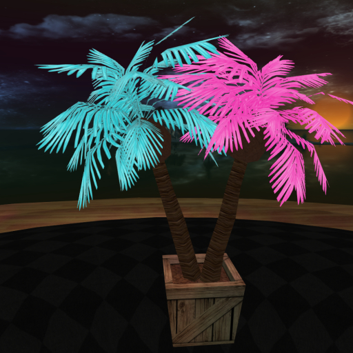 Blue Pink Neon Potted Party Palms